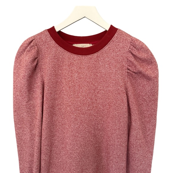 LOFT Red and White Patterned Sweater - Picture 15 of 16